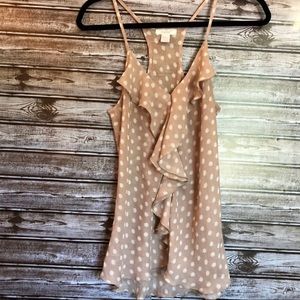Poetry Lightweight Nude with White Polka Dots Tank